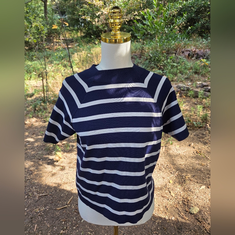 Lauren Ralph Lauren Blue and White Striped Womens Top‎